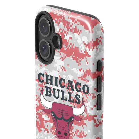 NBA Chicago Bulls Digi Camo iPhone 16 Plus Impact Case